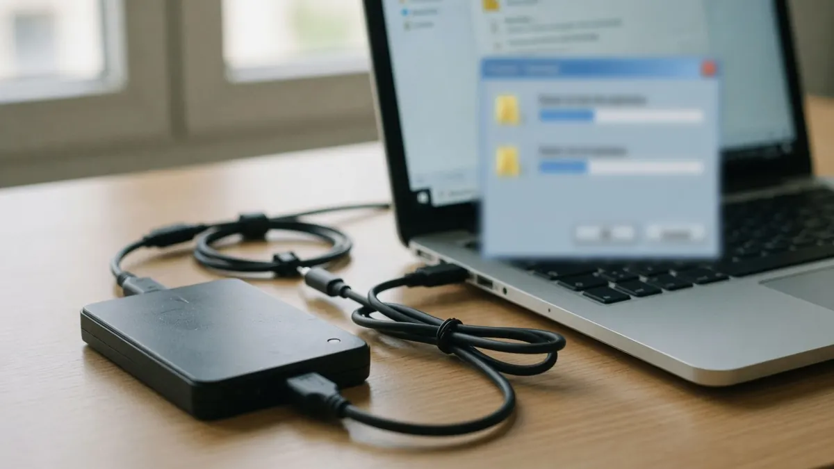 Sauvegarde sur disque dur externe avant une mise à jour