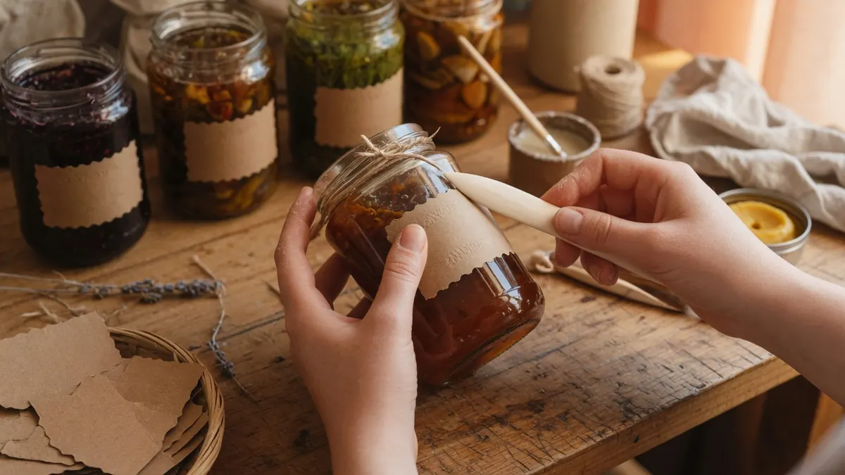 Étiquetage de produits dans un petit atelier
