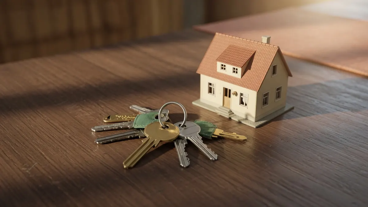 Clés d'une maison symbolisant la propriété de son site